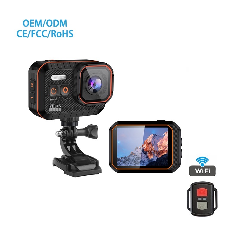 100% Factory VIRAN Factory Waterproof Sport Wifi HD Action Camera Body Waterproof 4k 60fps Video Camera for Travel Vlog VL002